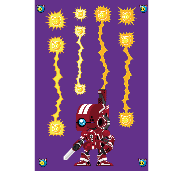 Robotachtige energiestrijd nerd rolgordijn - TenStickers