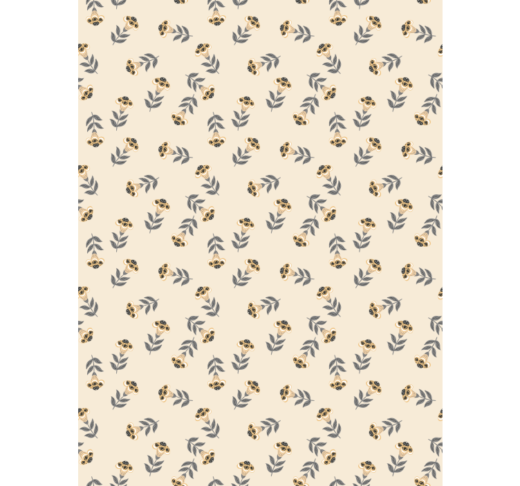Beige minimalistisch patroon rolgordijn bloemen en planten - TenStickers