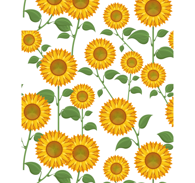Zonnebloem botanisch motief rolgordijn bloemen en planten - TenStickers