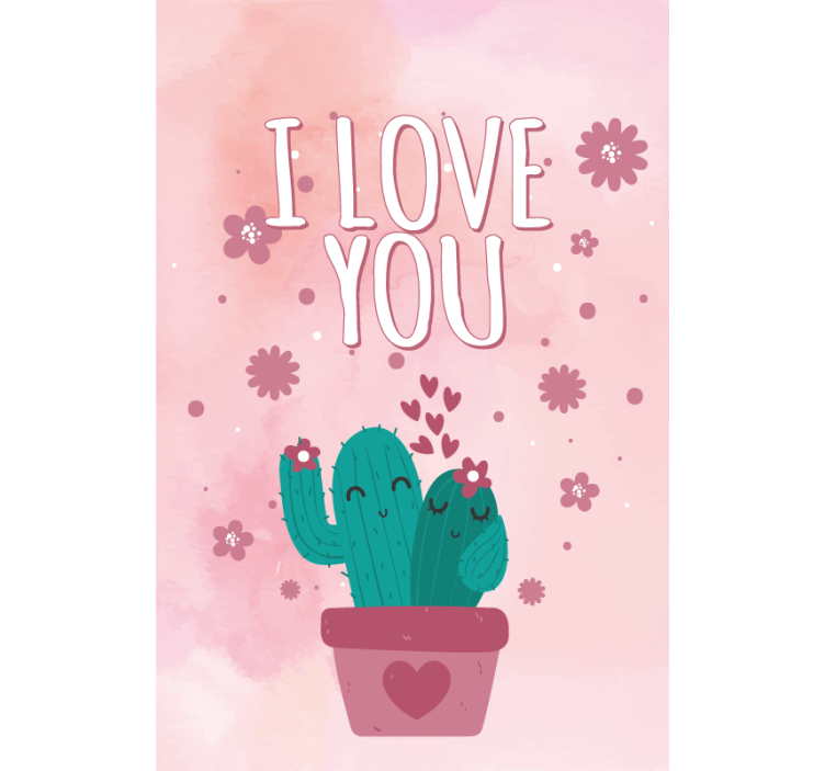 Hoofdslaapkamer rolgordijnen Valentijnsdag mooie cactus - TenStickers