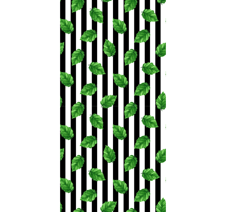 Bladerig gestreept patroon rolgordijn bloemen en planten - TenStickers