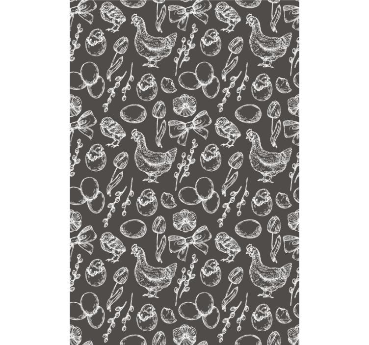 Charmante kippenpatronen rolgordijn dieren - TenStickers