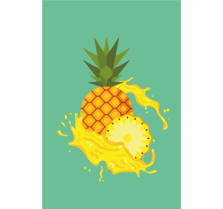 Ananas splash rolgordijn fruit en groente - TenStickers