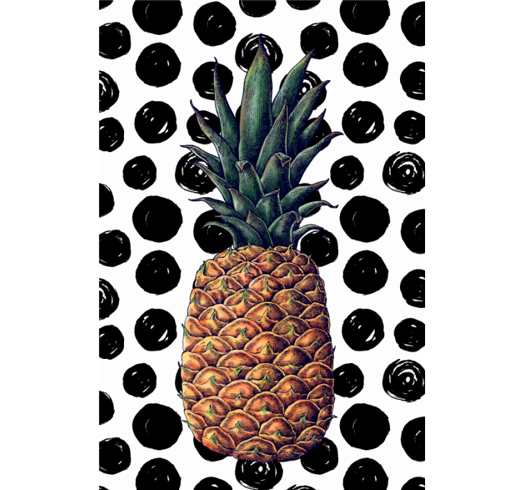 Ananas met stippen rolgordijn fruit en groente - TenStickers