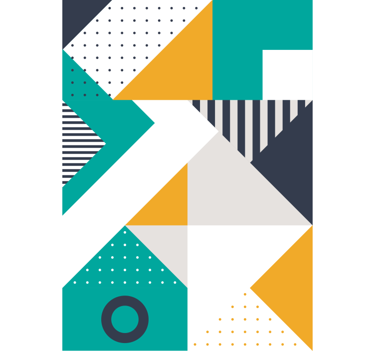 Geometrische patroonmix moderne raambekleding - TenStickers