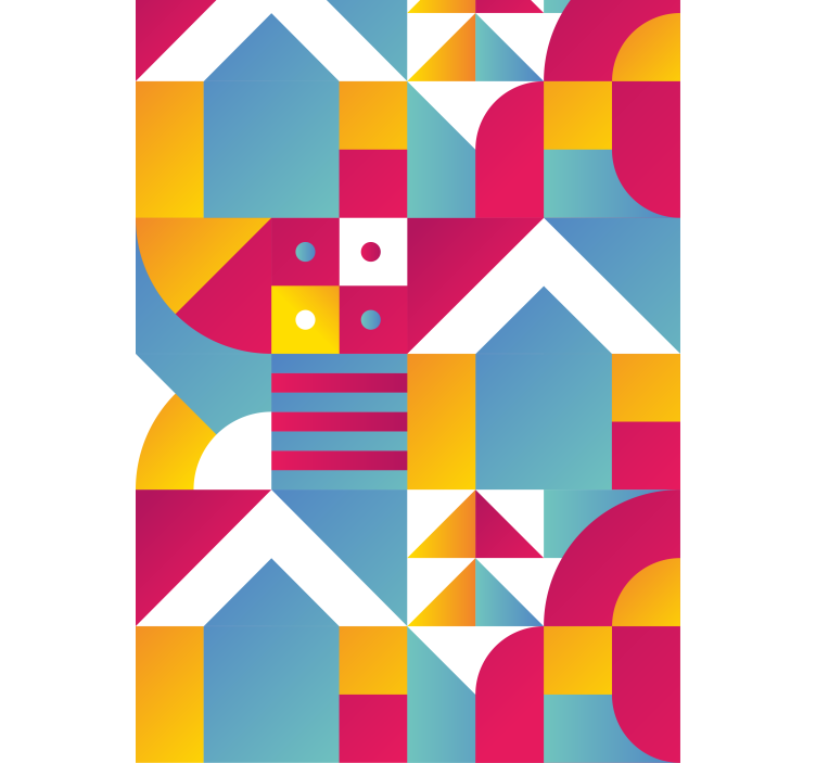 Geometrische stedelijke patronen moderne raambekleding - TenStickers