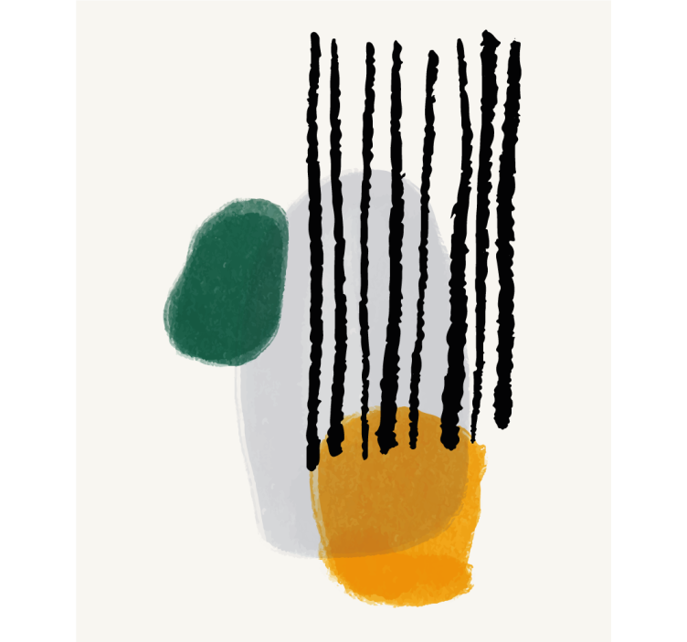 Abstracte vormen met lijnen moderne raambekleding - TenStickers