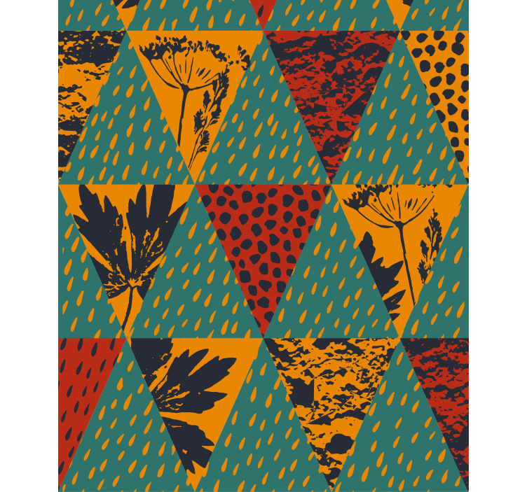 Geometrisch bloemenpatroon moderne raambekleding - TenStickers