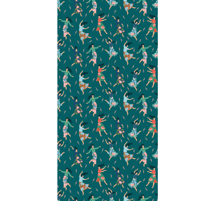 Dansende vrouwen patroon raambekleding origineel - TenStickers