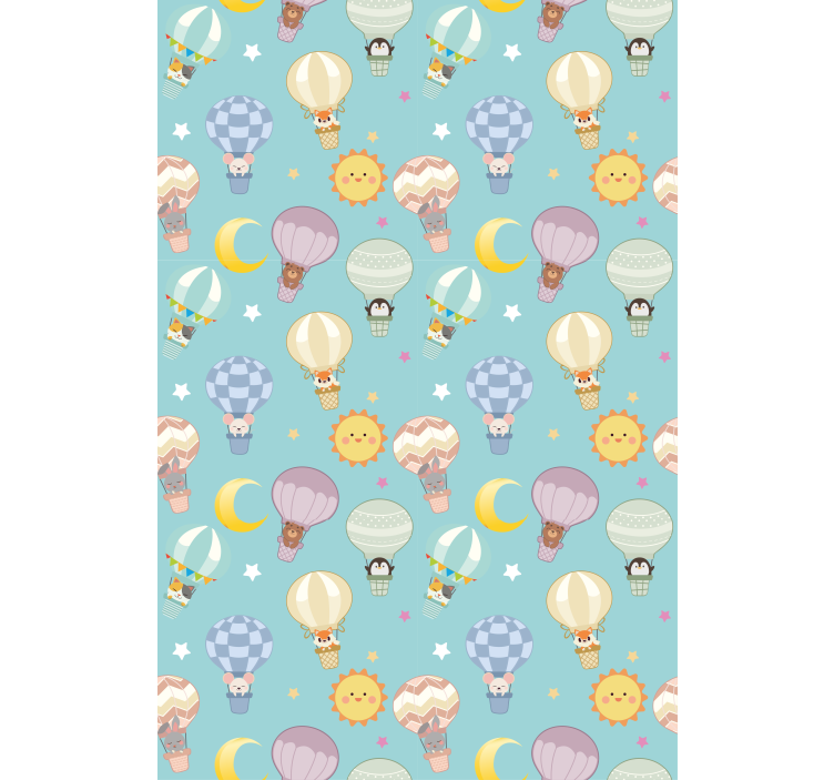 Heteluchtballonnen en zonnen rolgordijn kinderkamer - TenStickers