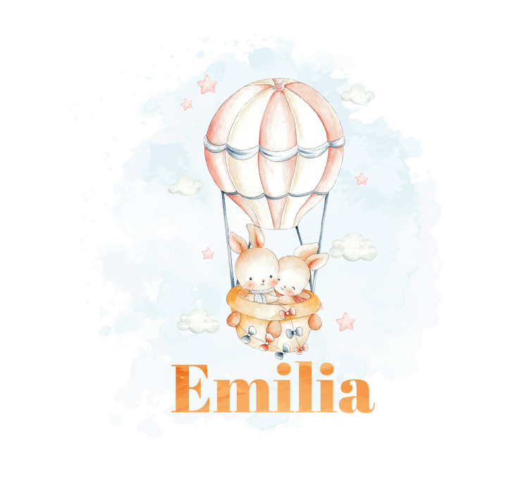 Babykamer rolgordijn met pastel ballon met lieve dieren - TenStickers