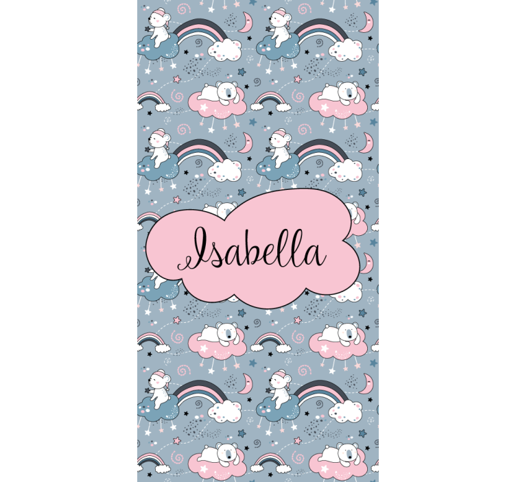 Beer regenboog met naam rolgordijn kinderkamer - TenStickers