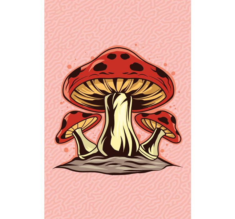 Levendig paddenstoelen trio rolgordijn bloemen en planten - TenStickers