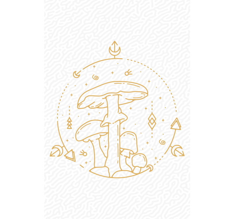 Paddenstoelen en geometrie rolgordijn anders - TenStickers