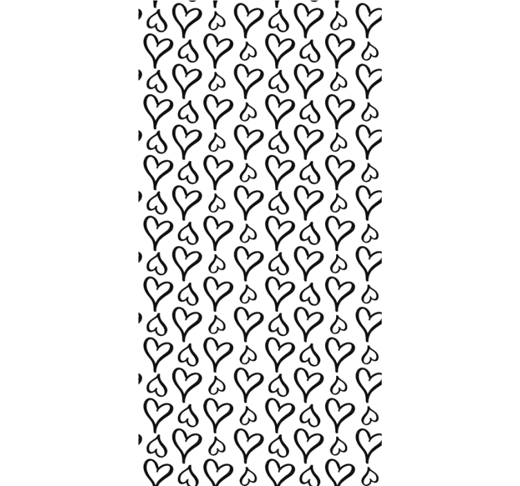 Zwart-witte harten romantisch rolgordijn - TenStickers