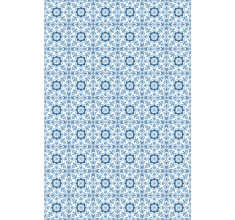 Complexe blauwe tegels raambekleding badkamer - TenStickers