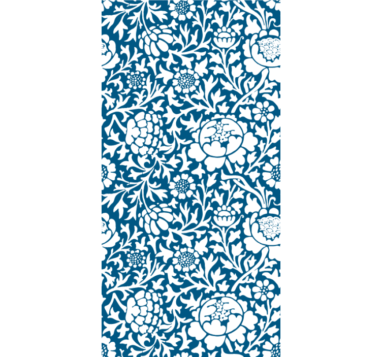 Blauw vintage patroon rolgordijn bloemen - TenStickers