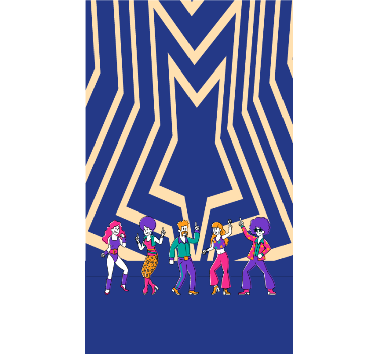 Disco dansvibe rolgordijn grappig - TenStickers