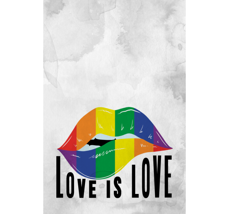 Regenboog lip art rolgordijn met tekst - TenStickers