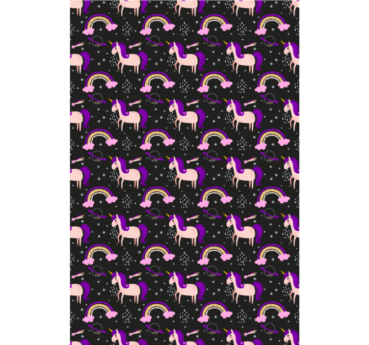 Rolgordijn kinderkamer roze eenhoorns en bogen - TenStickers