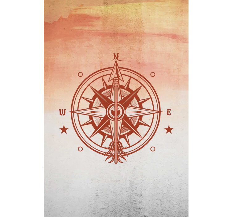 Kompas navigatie rolgordijn wereldmap - TenStickers