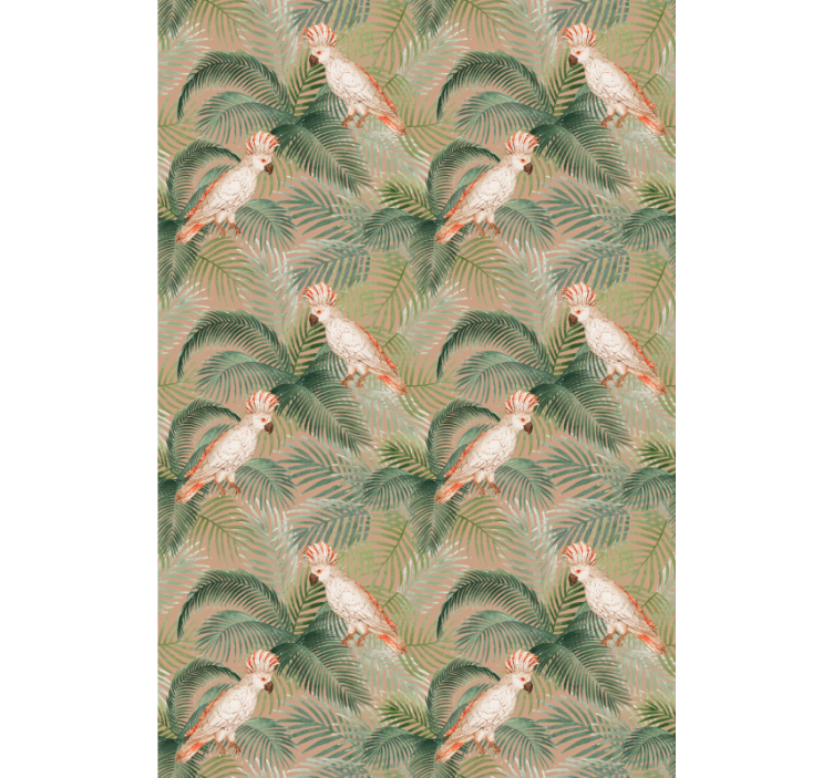 Kaketoe en bladeren rolgordijn dieren - TenStickers