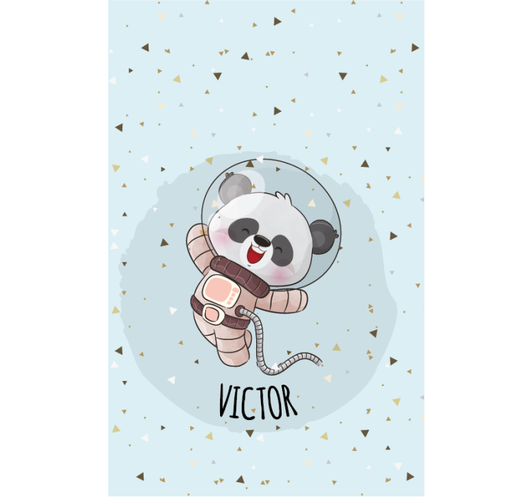 Panda astronaut met naam rolgordijn kinderkamer - TenStickers