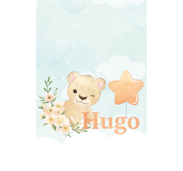 Aangepaste leeuwenwelp babykamer rolgordijn - TenStickers