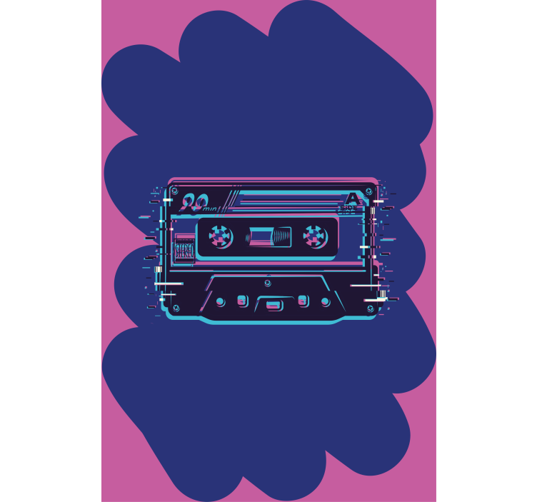 Retro cassette illustratie nerd rolgordijn - TenStickers