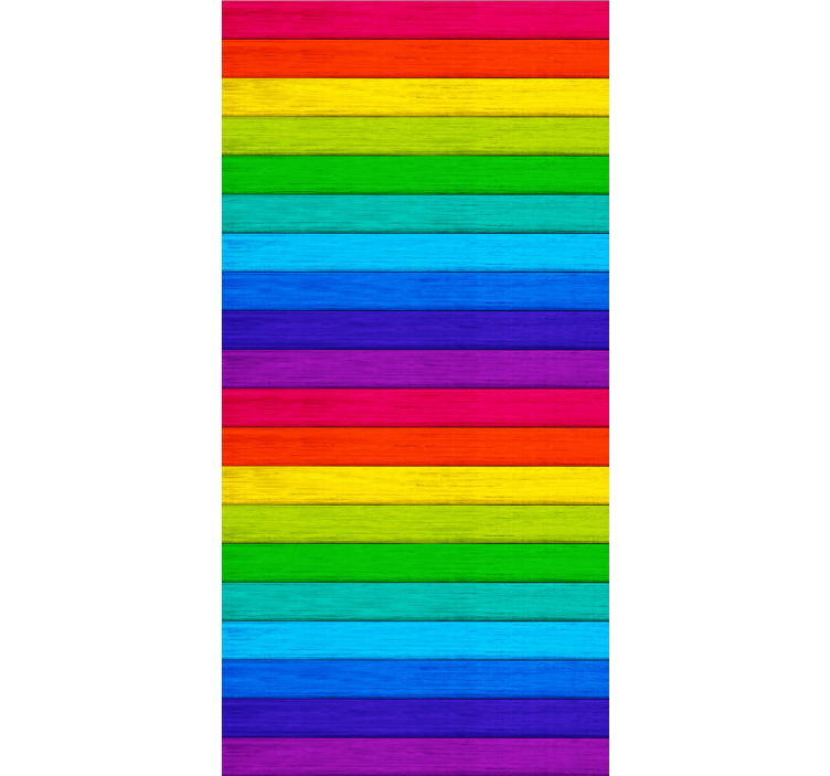 Regenboog houten planken rolgordijn textuur en patroon - TenStickers
