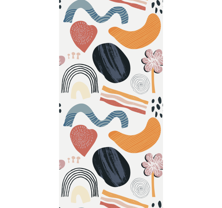 Abstracte pastelvormen rolgordijn kunst - TenStickers