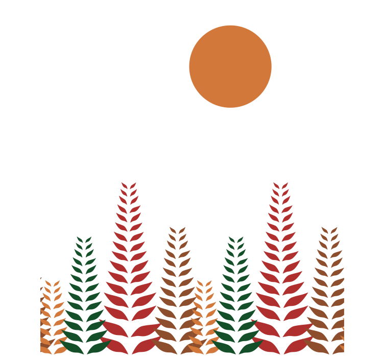 Retro gebladerte en zon moderne raambekleding - TenStickers