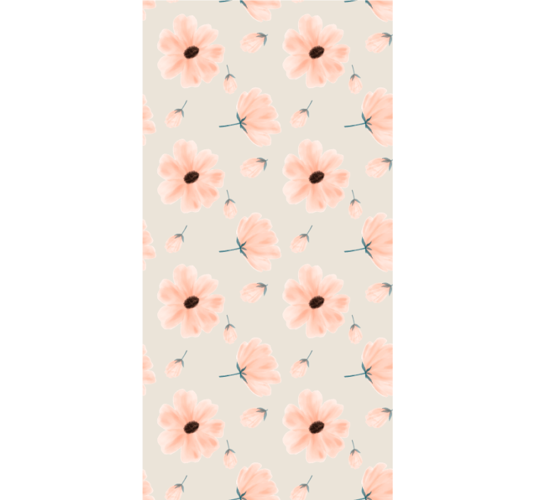 Pastel bloemenpatroon rolgordijn bloemen en planten - TenStickers