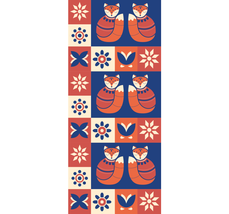 Charmante vospatronen rolgordijn dieren - TenStickers