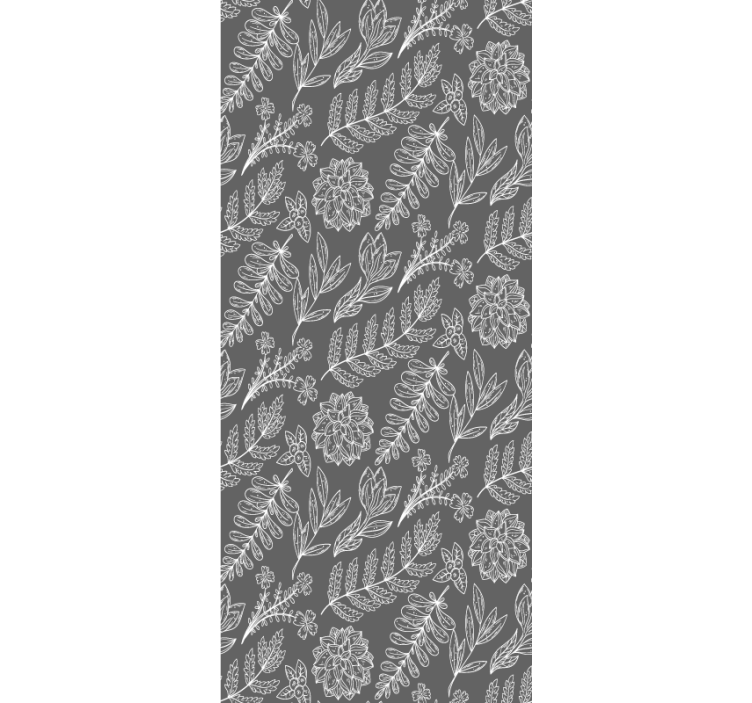 Rolgordijn bloemen en planten met bloemenpatroon - TenStickers