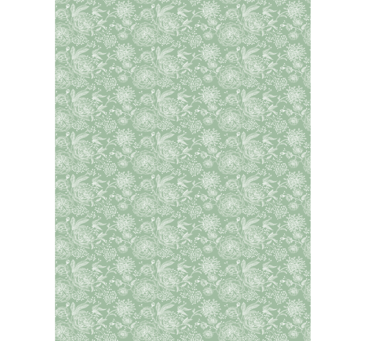 Delicate plantenelementen rolgordijn bloemen en planten - TenStickers