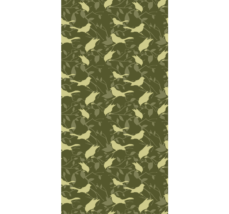 Klassiek rolgordijn Groene vogels victoriaanse stijl - TenStickers