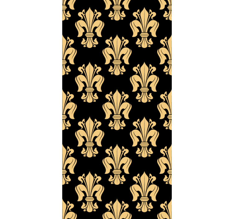 Gouden fleur-de-lis patroon elegant raambekleding - TenStickers