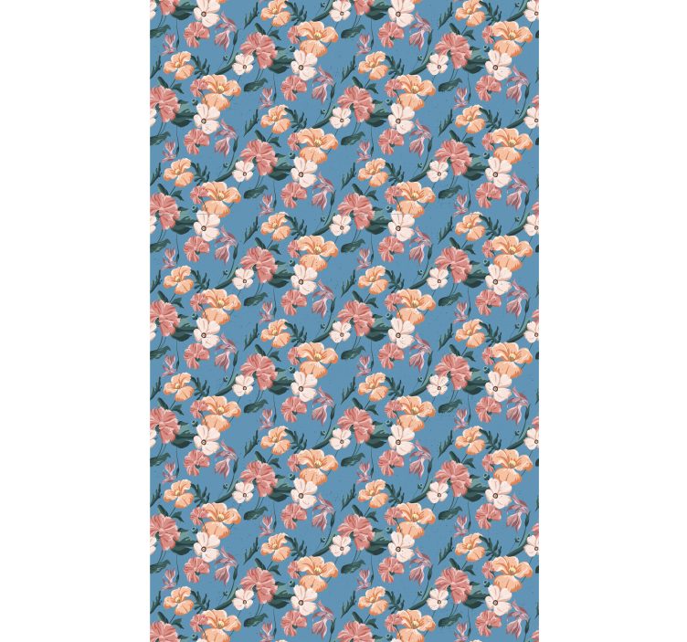 Bloemenpatroon genot rolgordijn bloemen en planten - TenStickers