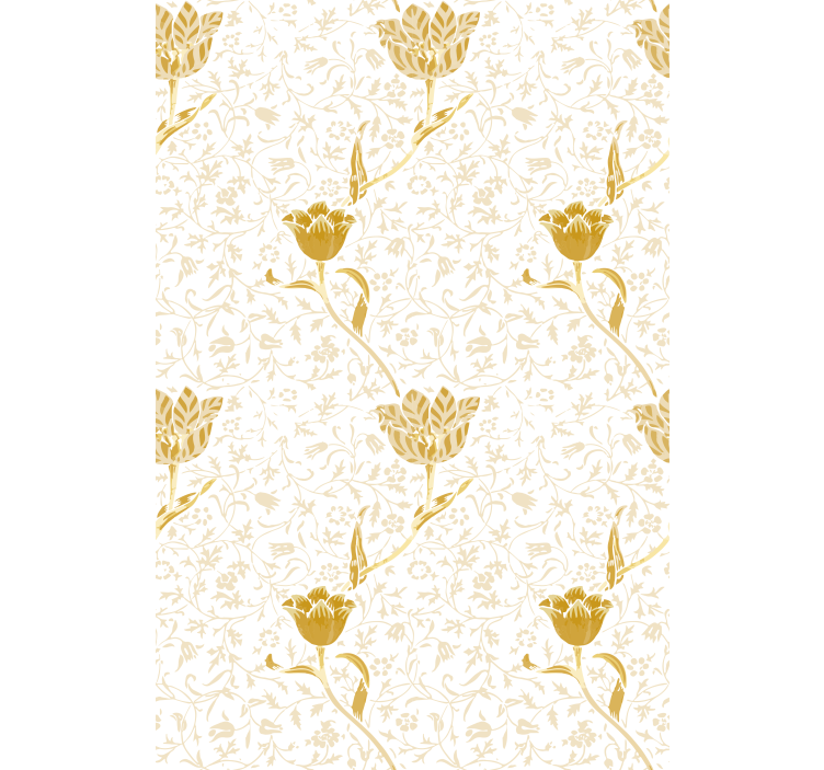 Gouden elegant patroon rolgordijn bloemen - TenStickers
