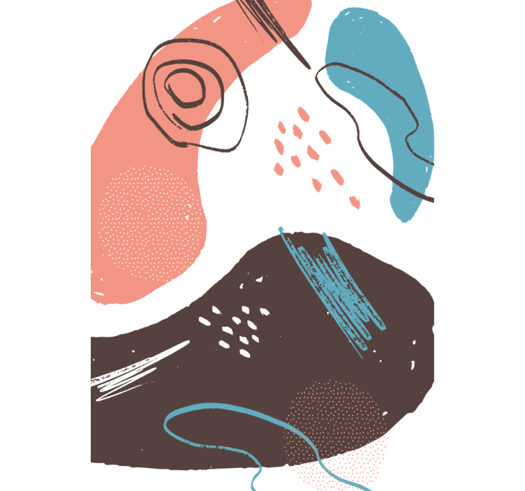 Abstracte vormen rolgordijn kunst - TenStickers