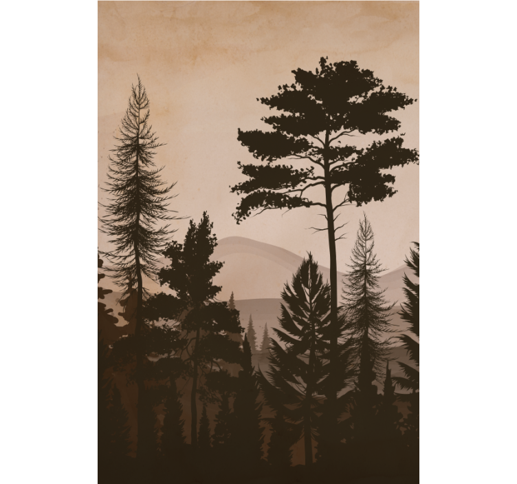 Bomen rolgordijnen Scandinavische stijl warm gekleurd bos - TenStickers