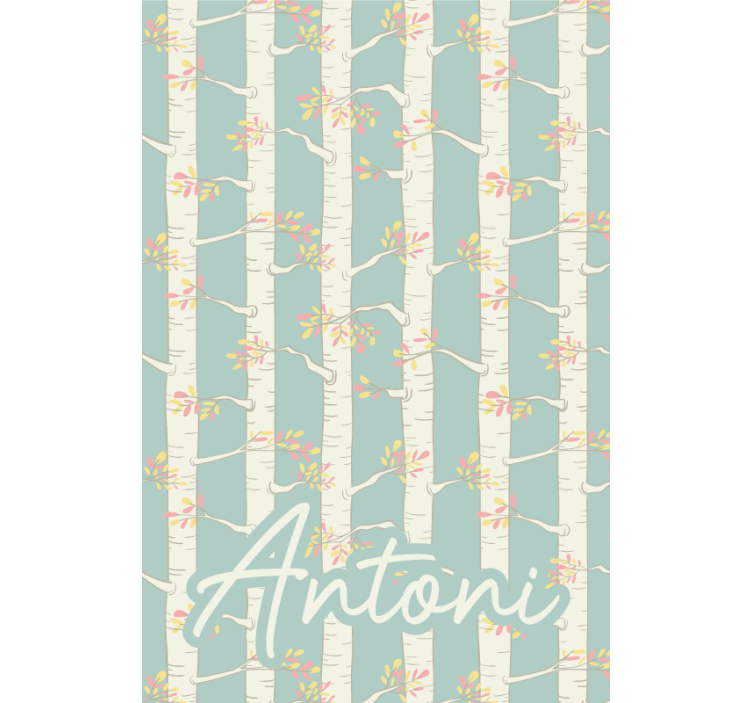 Berken met naam rolgordijn bomen - TenStickers