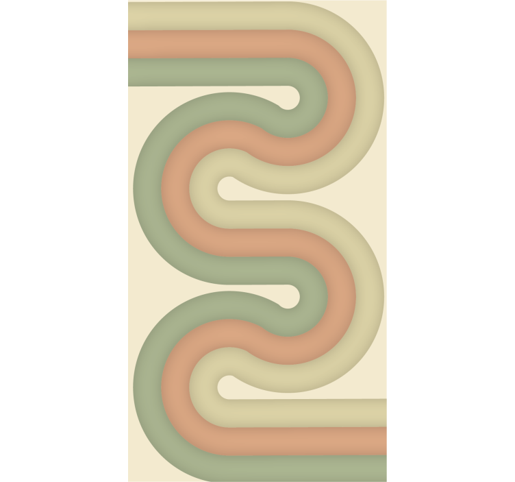 Gebogen lijnpatroon rolgordijn woonkamer - TenStickers