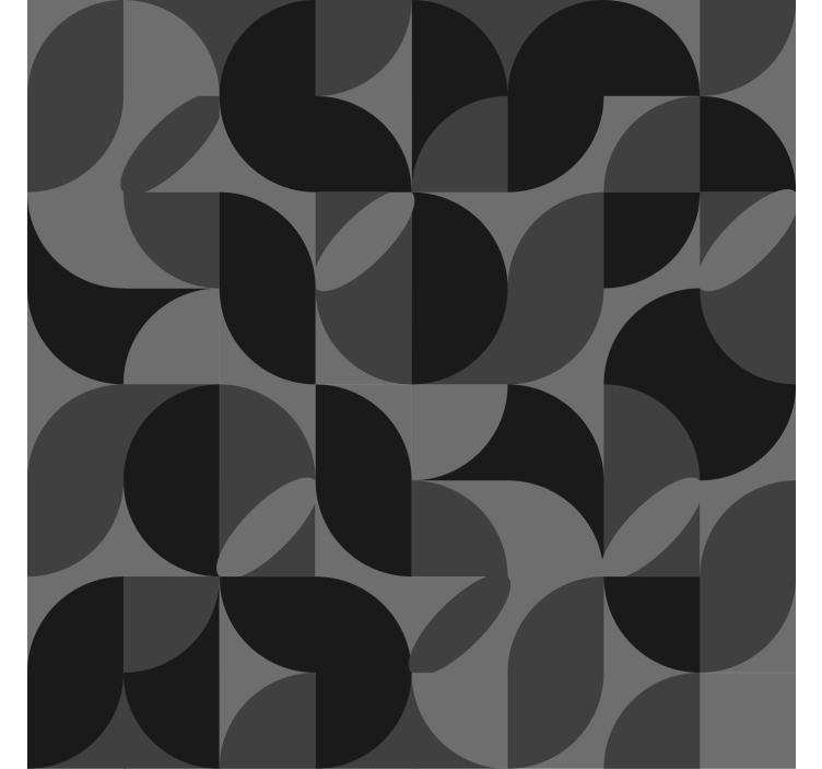 Retro zwarte vormen Rolgordijn woonkamer - TenStickers