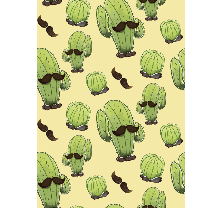 Cactus met snor Raambekleding woonkamer - TenStickers