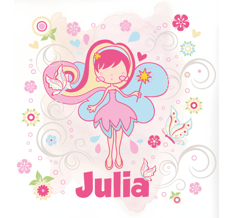 Sprookje met vlinders Gepersonaliseerd rolgordijn - TenStickers