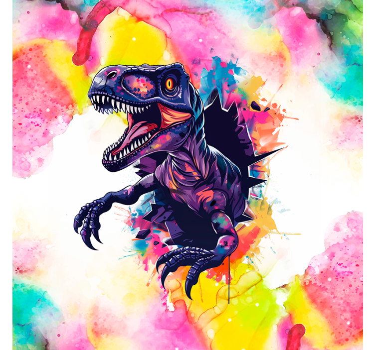 Verzadigde kleuren velociraptor Dino jaloezie - TenStickers