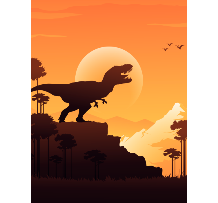 T-rex silhouet Dino jaloezie - TenStickers