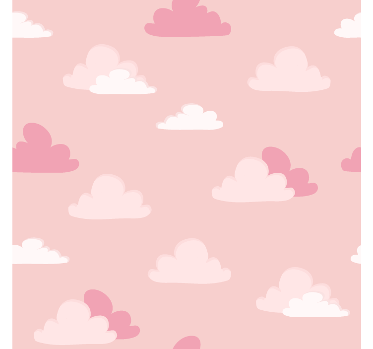 Roze en wit patroon rolgordijn wolken - TenStickers